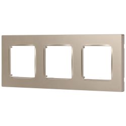 Рамка для розеток и выключателей ЭРА Серия 12 12-5203-04 на 3 поста, Классик, шампань