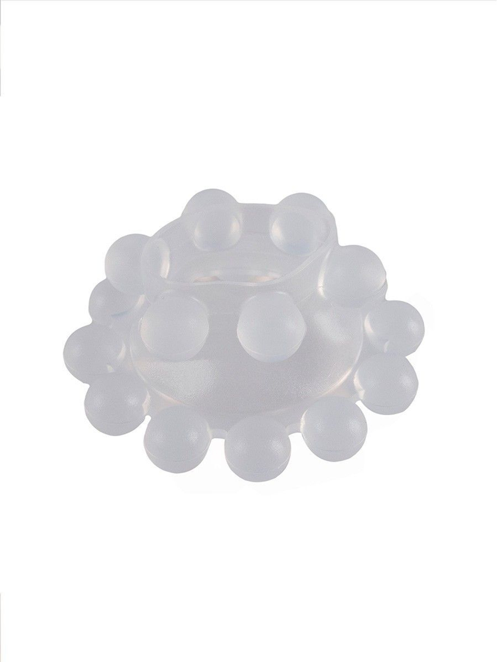 Эластичное эрекционное кольцо с двумя рядами шариков (Цвет: белый)