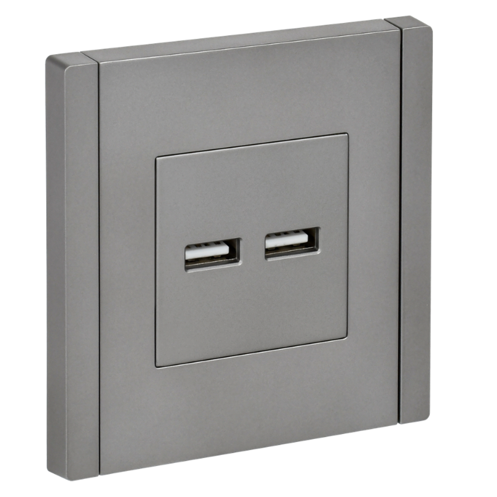 FORTE&PIANO Розетка USB A+A 3,1А FP549 сталь IEK