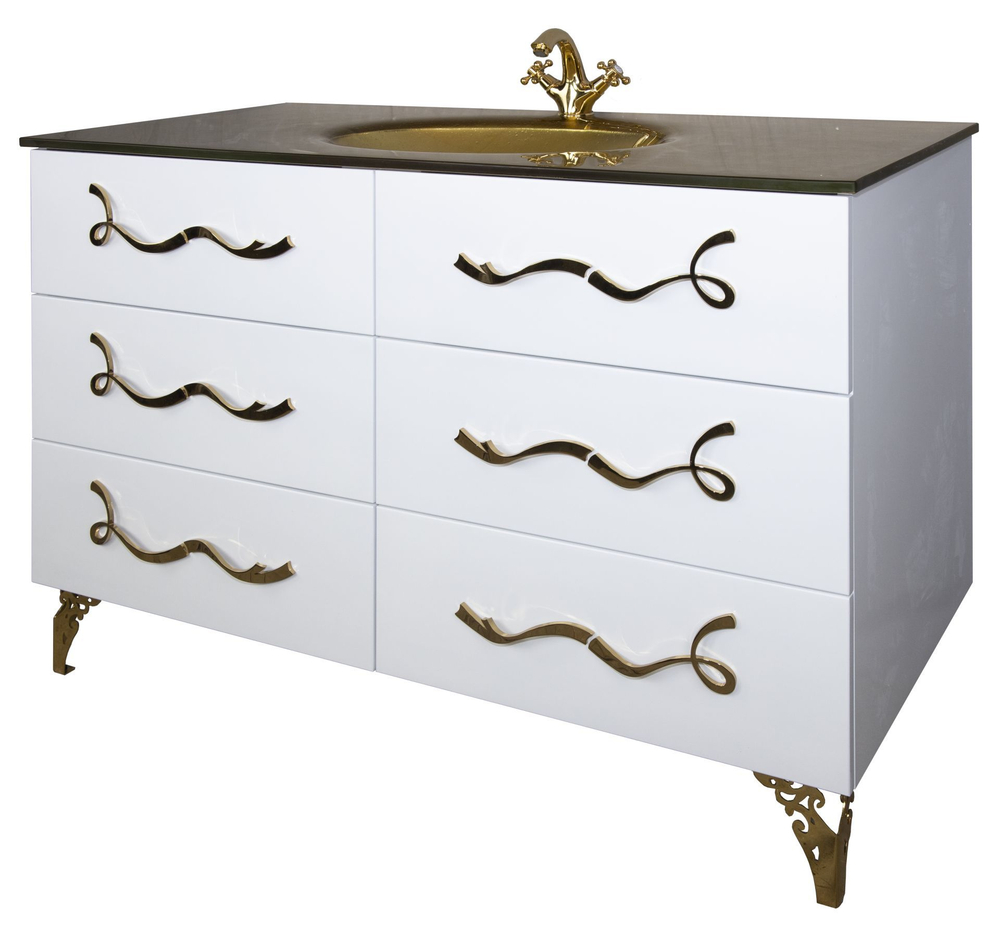 Тумба LAURA 120 Белый глянец Золото