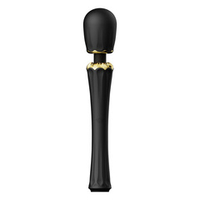Чёрный аккумуляторный вибратор-вонд 29,1см с насадками Zalo Kyro Wand Massager Obsidian Black