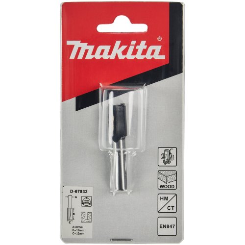 Фреза Makita пазовая с 2 кромками 12*19*8*51*2Т      D-67832