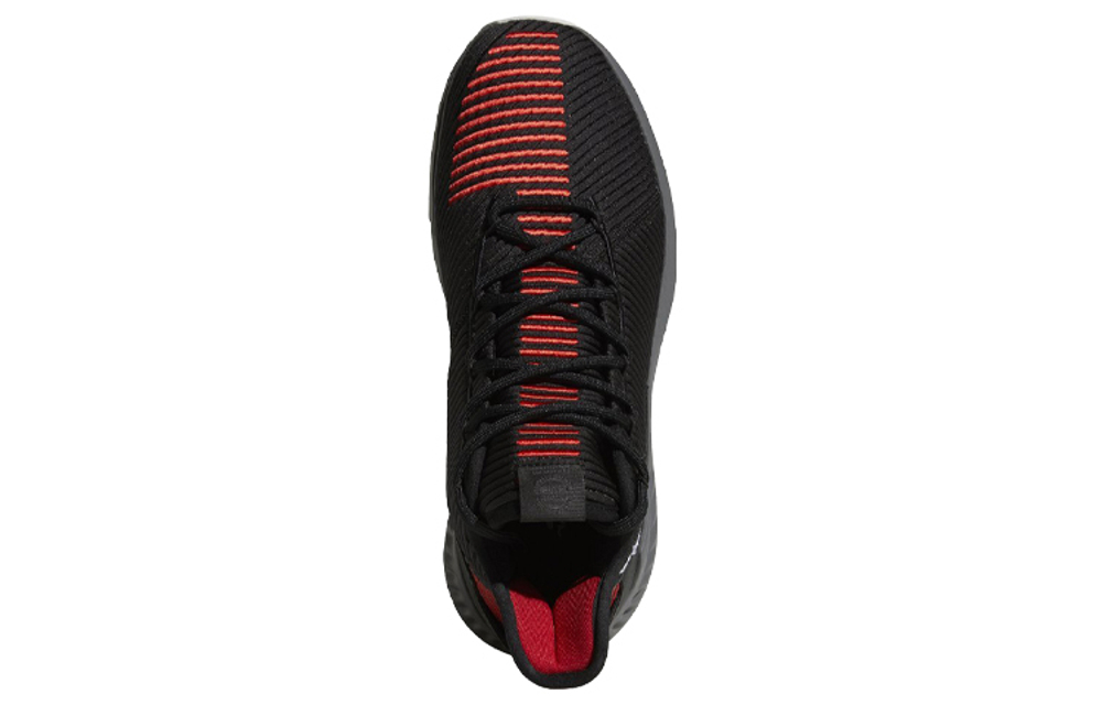 Adidas D Rose 9 Rose 9 shock absorption non-slip high-top basketball shoes men's black and red