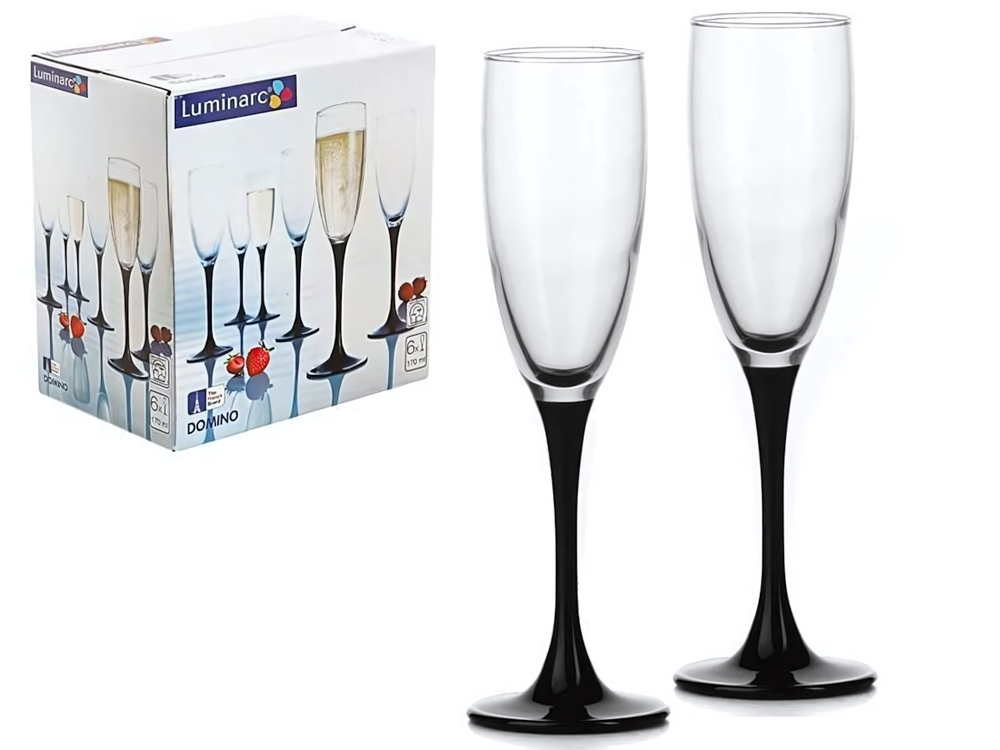DOMINO набор фужеров для шампанского 6шт 170мл (01070)