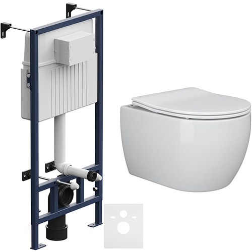 Комплект подвесной безободковый унитаз Ceramica Nova Play Rimless CN3001 с сиденьем Soft Close + инсталляция Am.Pm ProC I012707