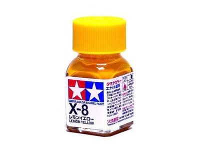 X-8 Краска Tamiya Лимонно-желтая Глянцевая (Lemon Yellow), эмаль 10мл