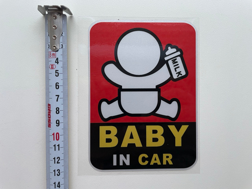 Наклейка (Baby in car - Ребенок в машине) на автомобиль, стикер на стекло, с подложкой картонной (1 шт.)