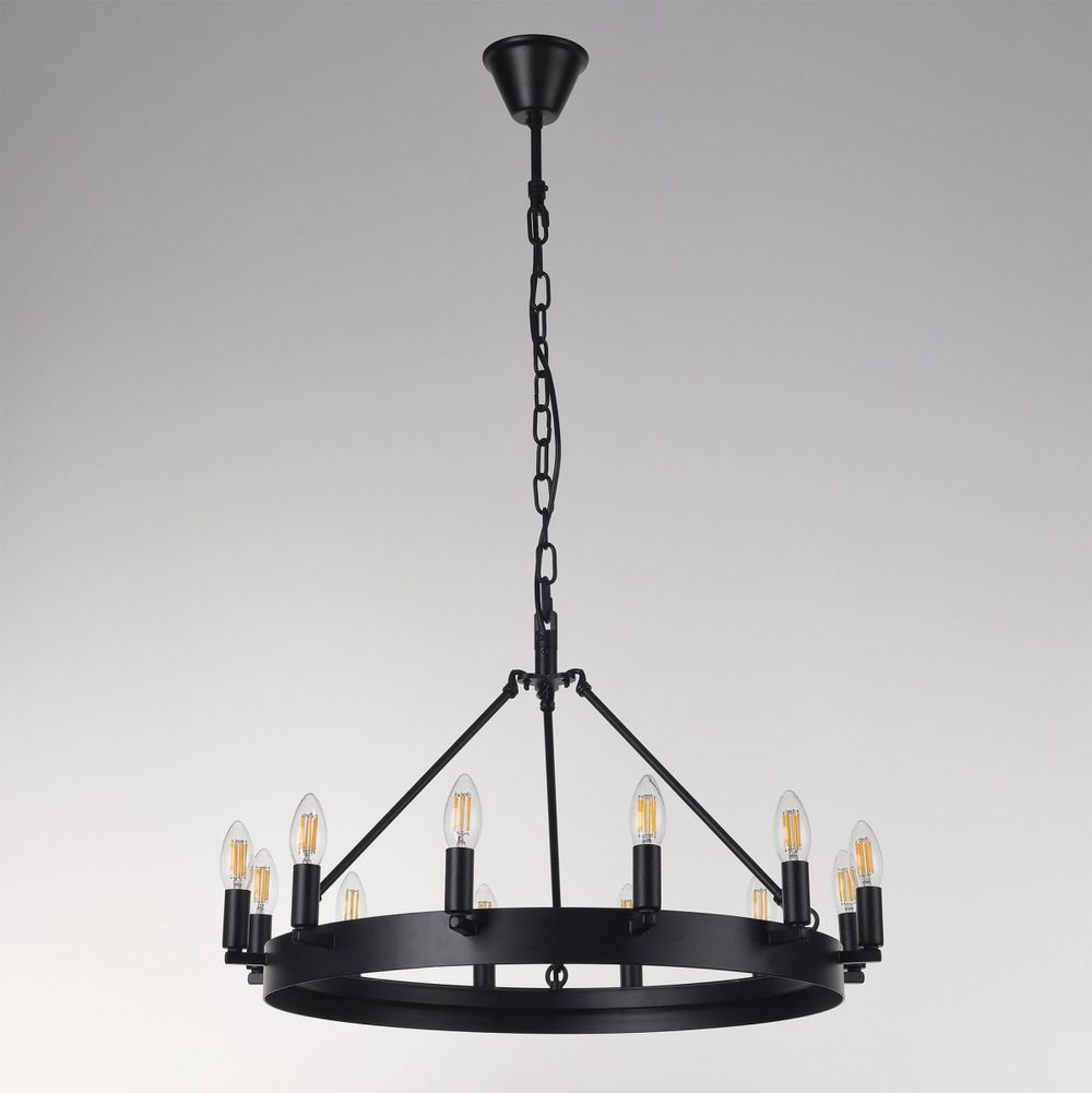 Citilux Смитсон CL470112 Люстра замковая подвесная Чёрная