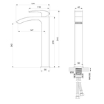 Смеситель для раковины высокий WONZON & WOGHAND FIT, Хром (WW-88239009-CR)
