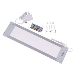 ULI-F42-7.5W-RGB-RC-DIM SENSOR IP20 SILVER Панель линейная светодиодная ультратонкая. с бесконтактным выключателем. диммер. пульт ду. 460х120х11мм. 260Lm. Серебристый. ТМ Uniel