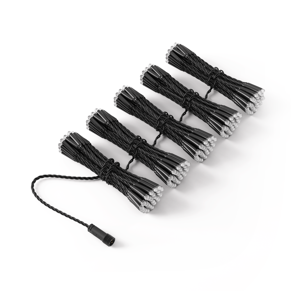 Twinkly Plus PLC Capsule Curtain - 5x50 RGB+W Fast, черный провод