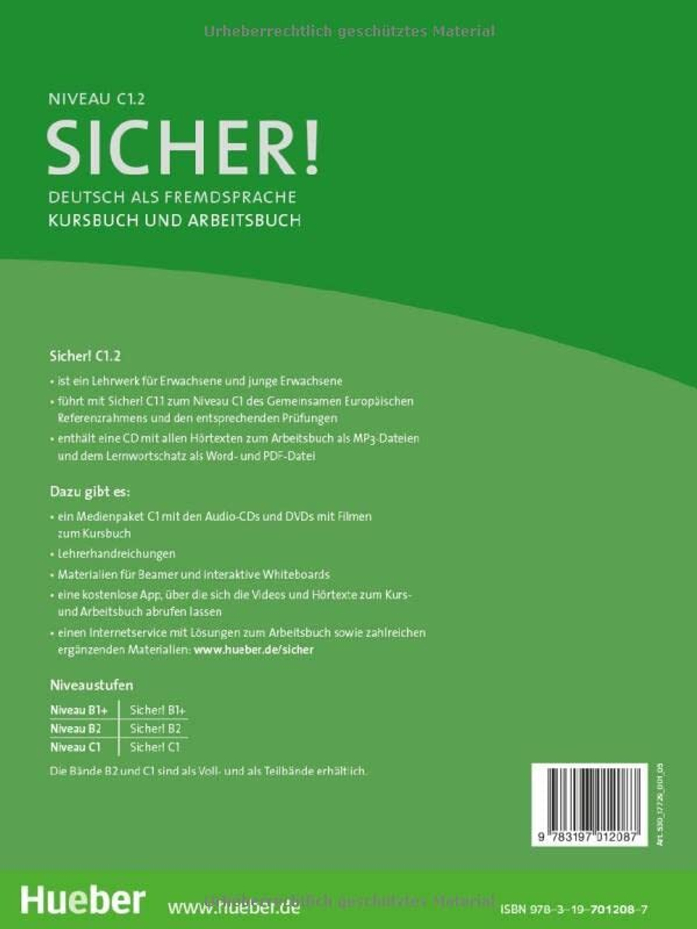 Sicher! C1/2 - Kurs- und Arbeitsbuch mit CD-Audio zum Arbeitsbuch, Lektion 7-12