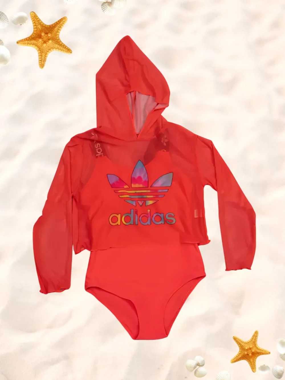 купальник слитный спортивный топ с капюшоном