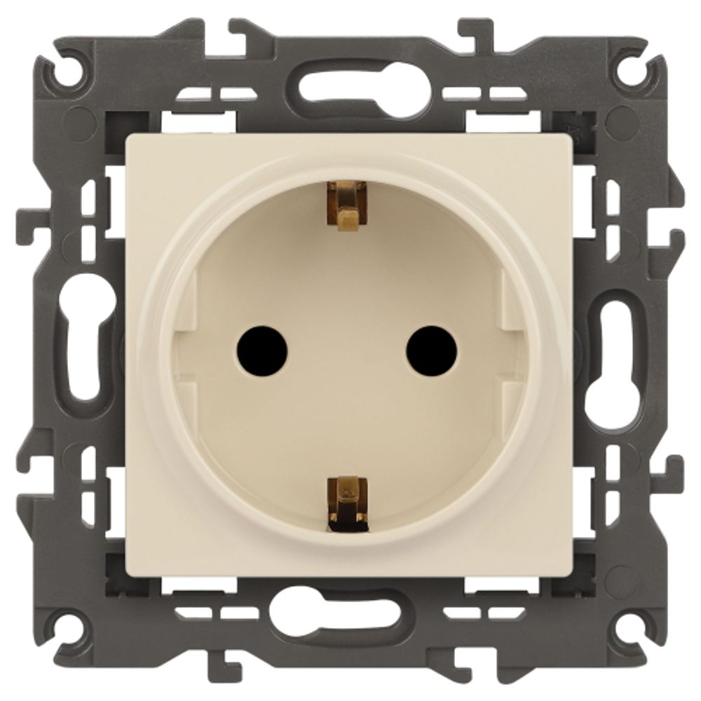 14-2102-02 ЭРА Розетка 2P+E Schuko со шторками, 16A-250В, IP20, Эра Elegance, сл.кость