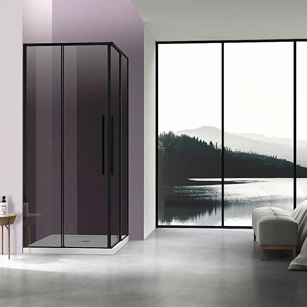 Душевой уголок Vincea Slim-N VSS-4SN9010CGB 100x90 стекло тонированное/профиль черный