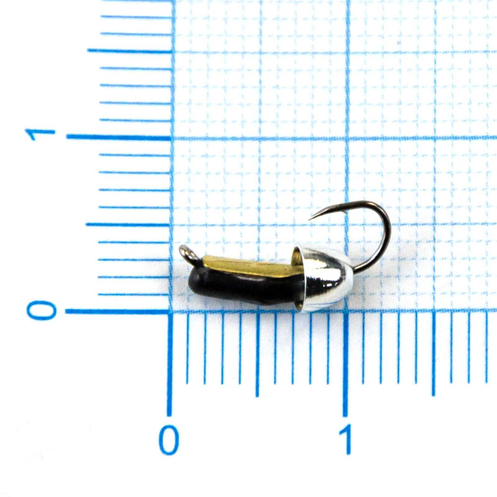 Мормышка Владимирская 574 "Гвоздик с латунным колокольчиком серебро" с коронкой, 2мм, 0.5гр (15шт/уп)