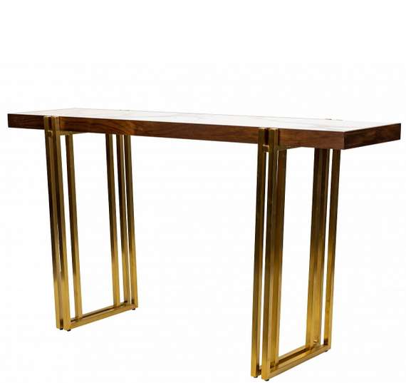 Консоль Jazz, 143х78 см, шпон американского ореха, мрамор