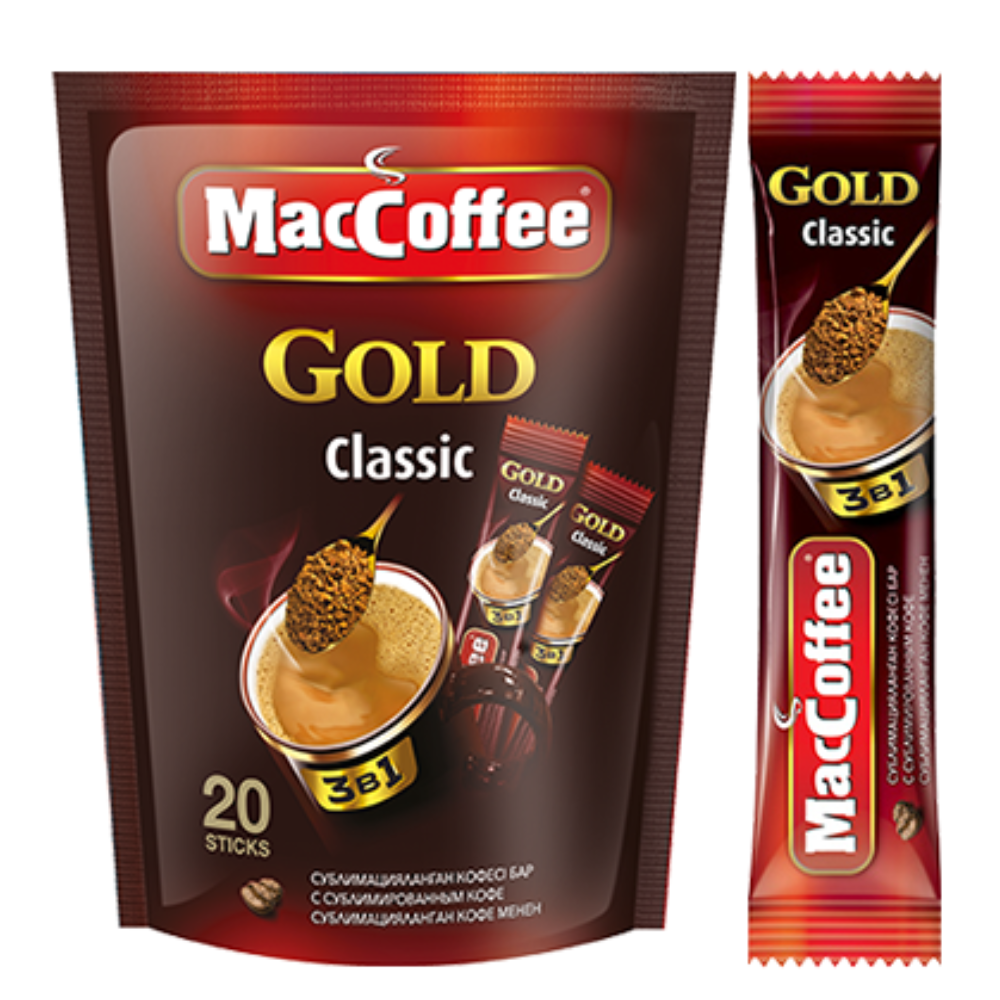 Кофе MacCoffee Gold Classic 3в1 16гр 20 шт