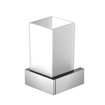 Steinberg Серия 460 Стаканчик с с держателем 70 х 70 х 120мм, из латуни, белое сатин. стекло, хром 460 2001