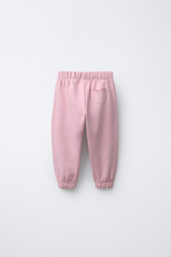 ZARA БРЮКИ-ДЖОГГЕРЫ С КАРМАНОМ-СЕРДЦЕМ, РОЗОВЫЙ