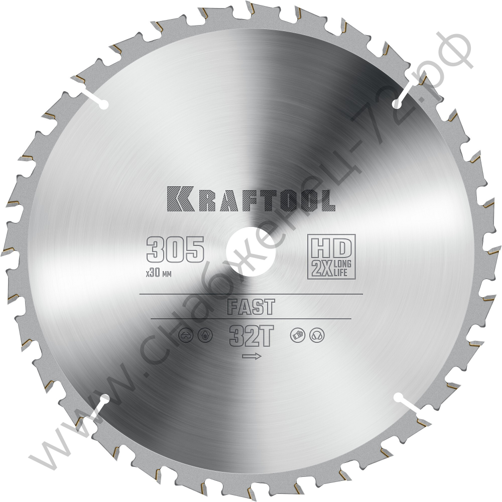KRAFTOOL Fast 305х30мм 32Т, диск пильный по дереву