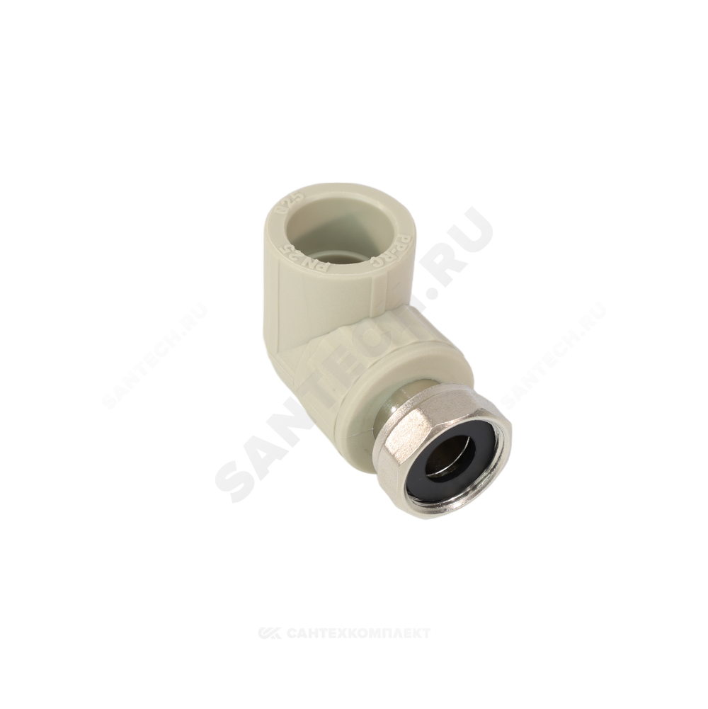 Угольник PP-R комбинированный серый Дн 25х3/4" с накидной гайкой VALFEX 10138025Г