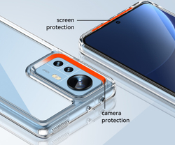 Чехол с усиленными защитными рамками для Xiaomi Mi 12 и 12X, боковые рамки прозрачные