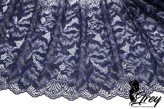 03-266 ОПТ Кружево эластичное 23 см, темно-синий 061