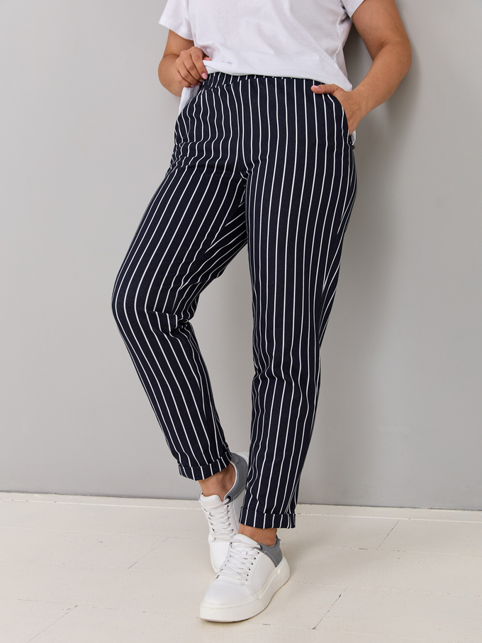 Брюки Бдж-129/полоска-джинс