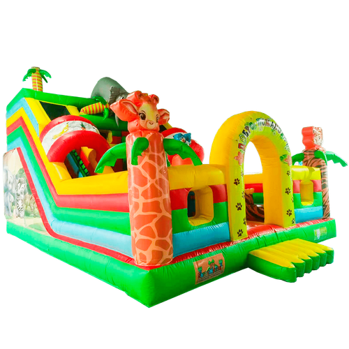 Коммерческий надувной батут «Слоник со скалодромом» 9x6x6