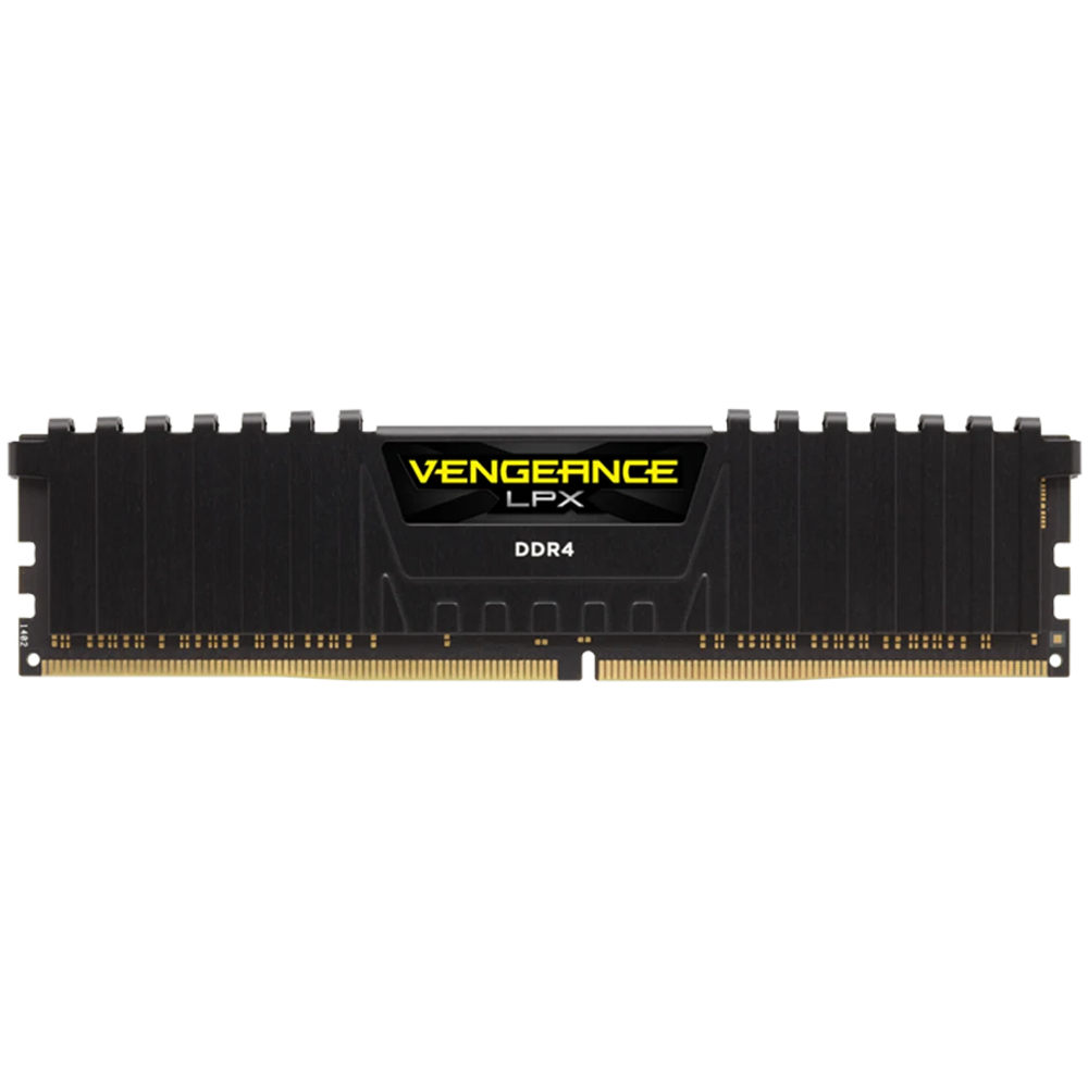 CORSAIR DDR4, 3200MHz 16GB 1x16GB Dimm, Unbuffered, Dual Rank, 16-20-20-38, XMP 2.0, Vengeance LPX black Heatspreader, Black PCB, 1.35V