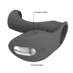 Серая насадка для пениса с вибростимуляцией (Цвет: серый)