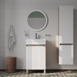 Тумба напольная с дверцами IDDIS Zodiac, 50 см, белая/под дерево, ZOD5ADFi95