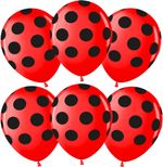 Шар (12''/30 см) Черные точки, Красный (230), пастель, 5 ст, 25 шт.