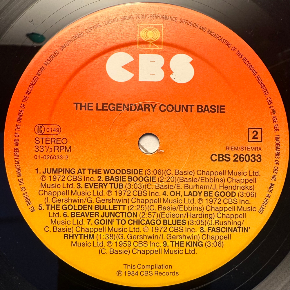 Count Basie - The Legendary Count Basie (Голландия 1984г.)