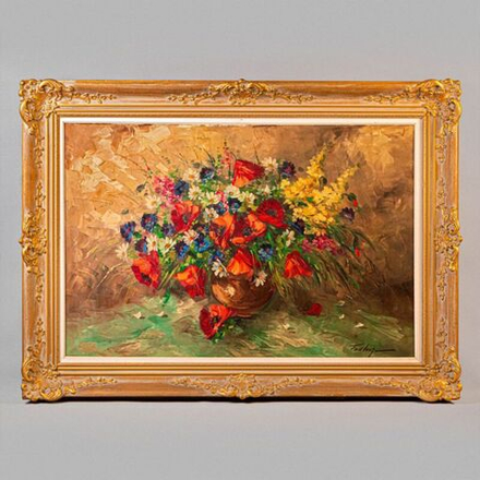 Винтаж: Винтажная картина «Букет цветов»