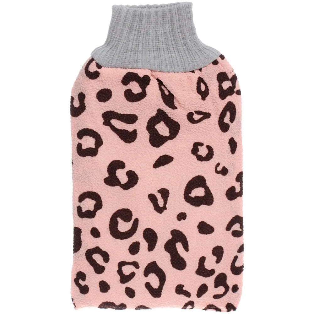Мочалка - варежка скрaабирующая «Premium - LEOPARD», цвет пудровая роза, 24*15см (ZIPпакет)