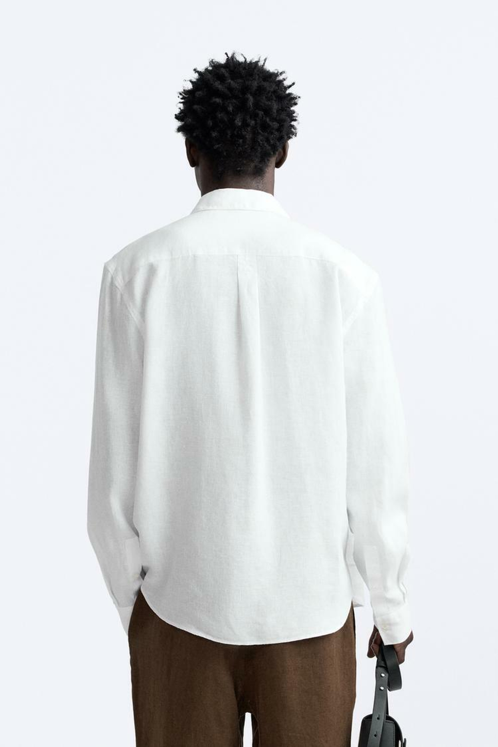 ZARA РУБАШКА ИЗ 100% ЛЬНА, БЕЛЫЙ