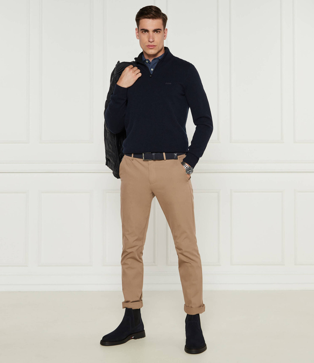 Шерстяной свитер Emarlo BOSS BLACK - темно-синий(50530314)