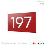 Номер на дверь 197, табличка на дверь для офиса, квартиры, кабинета, аудитории, склада, красная 120х70 мм, Айдентика Технолоджи