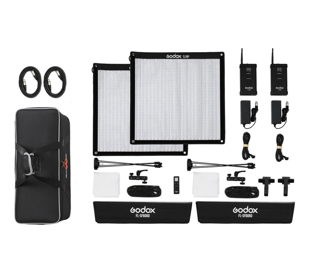 Комплект осветителей Godox FL150S-K2, гибкие, светодиодные, 2х150 Вт, 3300-5600К