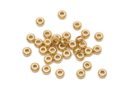Бусина-Спейсер "Рондель" 2,8мм, золото (10 штук)