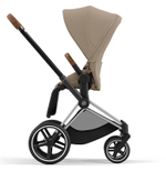 Коляска 3 в 1 Cybex Priam IV Chrome Brown complete и автокресло Aton S2 i-Size Ocean Blue Cozy Beige