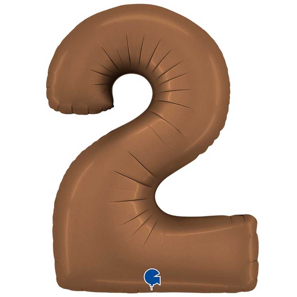 Шар фольгированный Цифра 2 101 см (Коричневый)