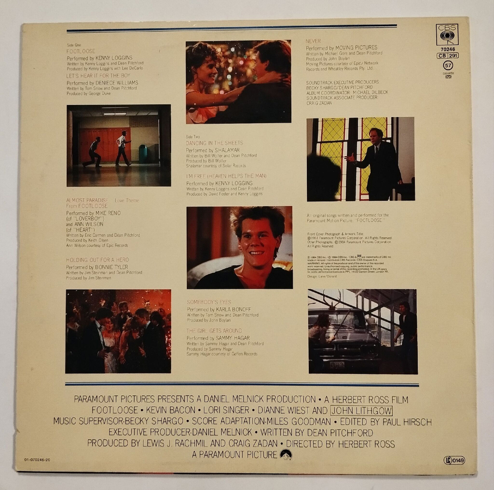 Винтажная виниловая пластинка LP Footloose (Motion Picture Soundtrack) (Holland 1984) (Bonnie Tyler Holding Out For A Hero)