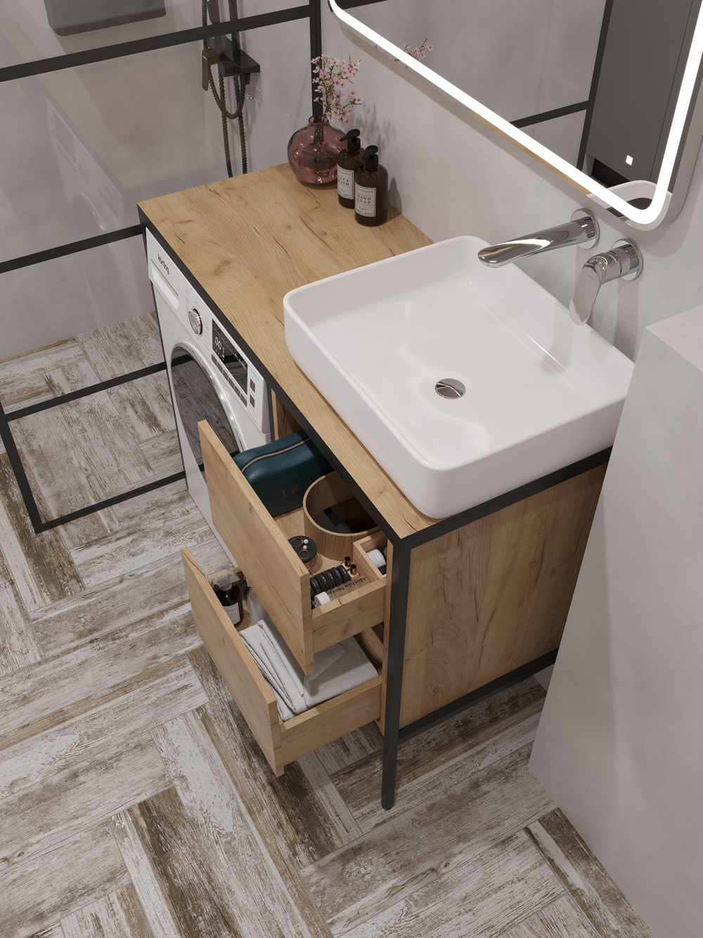 Смеситель для раковины STWORKI Ларвик HDN2772MR С ВНУТРЕННЕЙ ЧАСТЬЮ