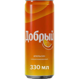 Добрый Газ.Вода 0,33/12 АПЕЛЬСИН ЖБ