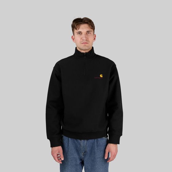 Толстовка мужская Carhartt WIP American Script Half Zip артикул:I027014_black - купить в магазине Дайс