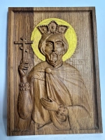 Освященная Икона святого Константина Великого из дуба
