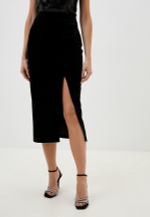 Юбка бархат с разрезом